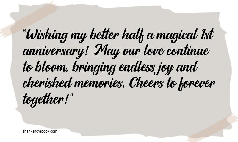 1st Marriage Anniversary Wishes for Husband