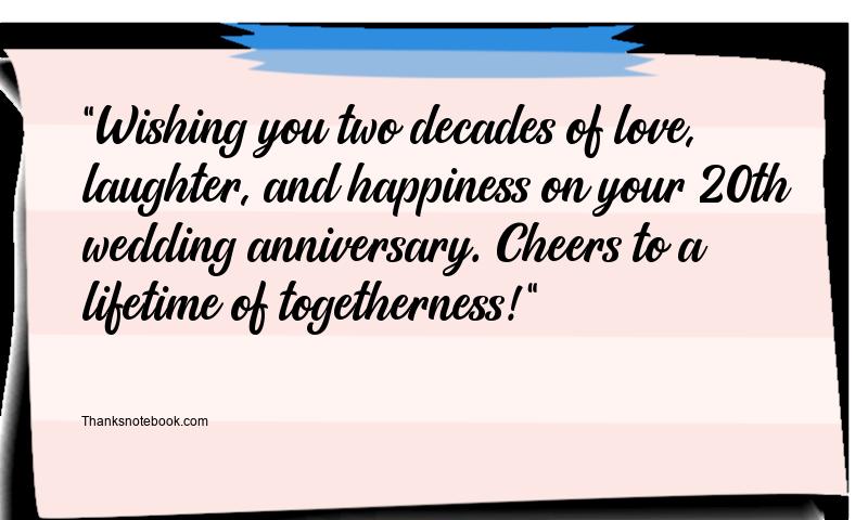 20th Wedding Anniversary Wishes for Couple