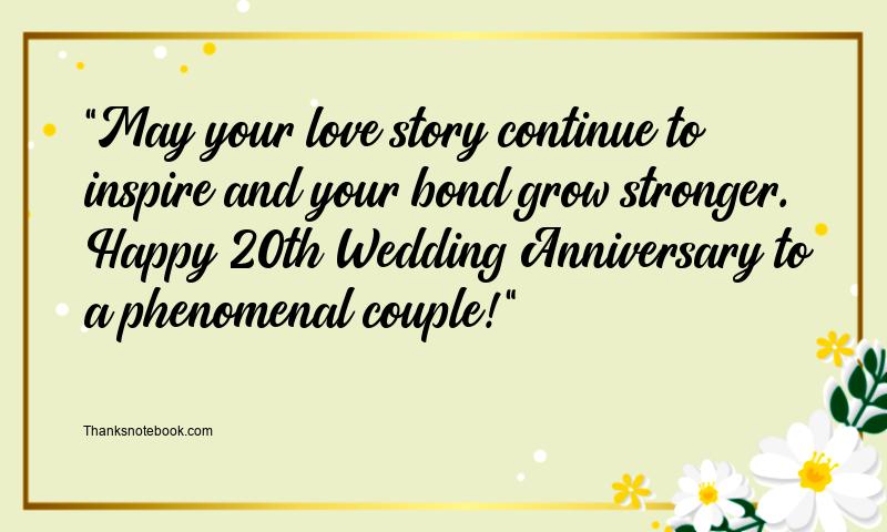 20th Wedding Anniversary Wishes for Friend