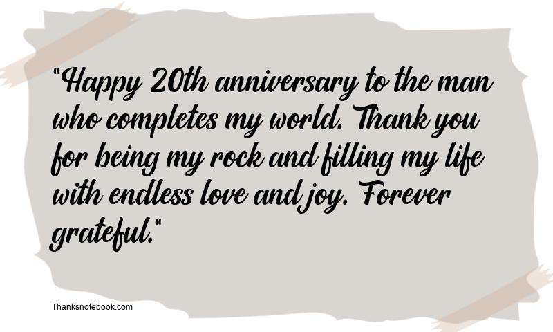 20th Wedding Anniversary Wishes for Husband