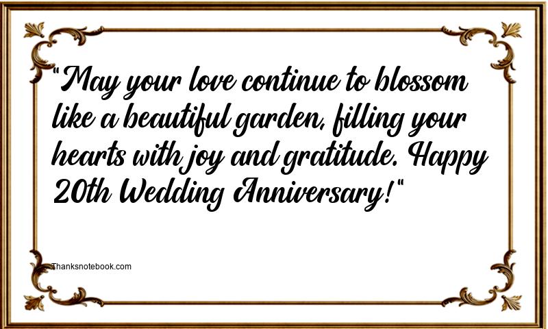 20th Wedding Anniversary Wishes for Sister