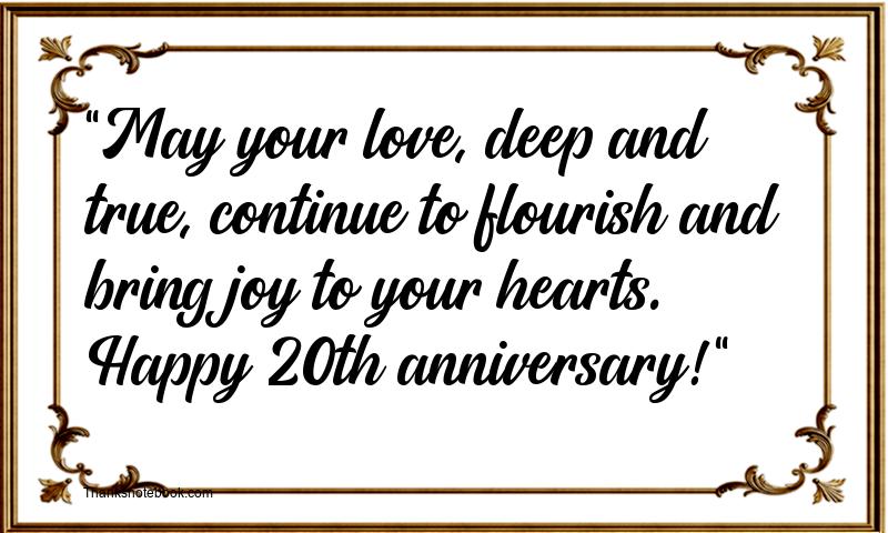 20th Wedding Anniversary Wishes for Son and Daughter in Law