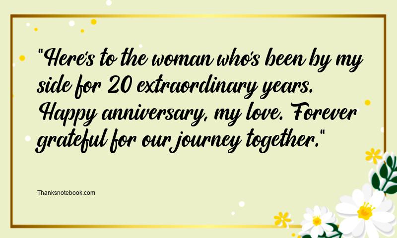 20th Wedding Anniversary Wishes for Wife