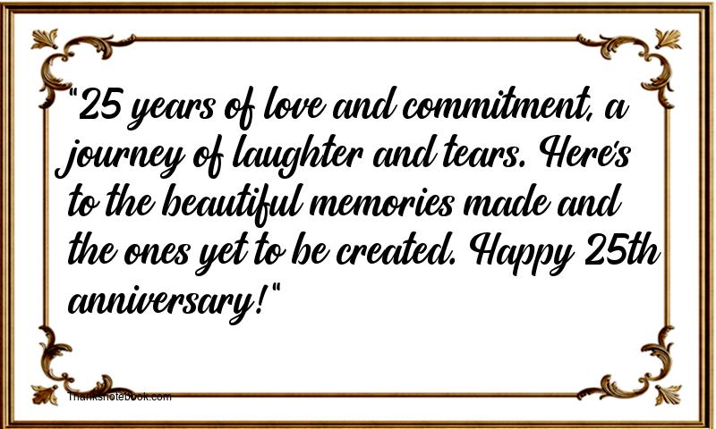 25th Wedding Anniversary Messages