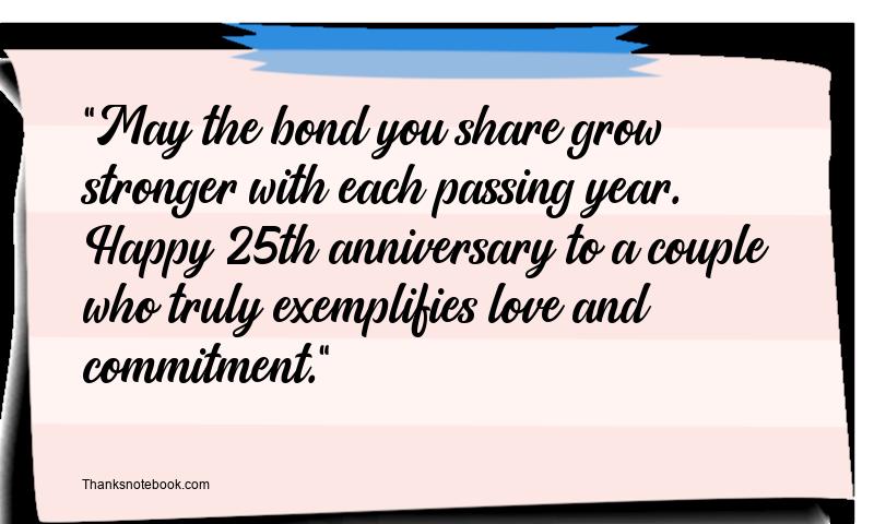 25th Wedding Anniversary Wishes for Couple