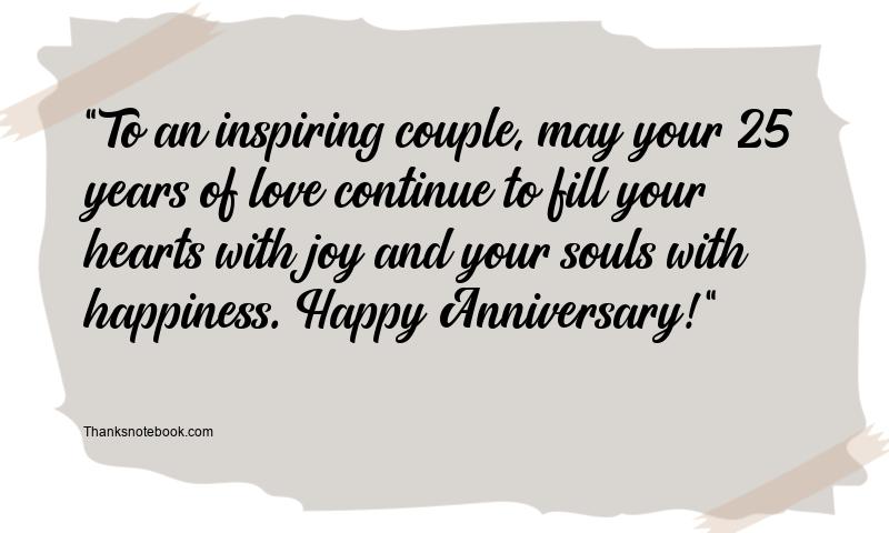 25th Wedding Anniversary Wishes for Uncle and Aunt