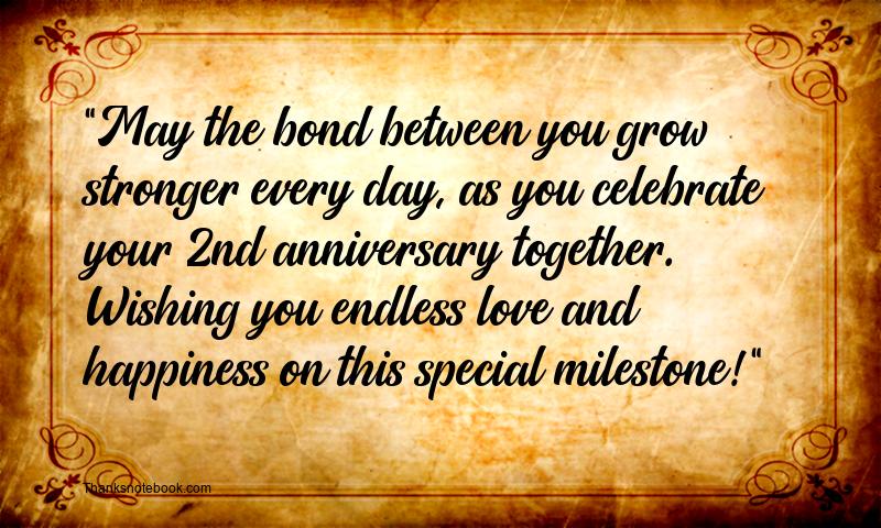 2nd Anniversary Wishes for Couple