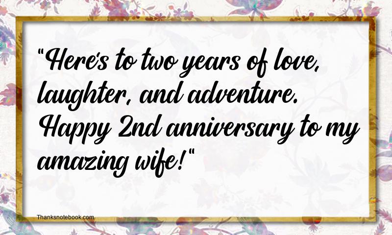 2nd Anniversary Wishes for Wife