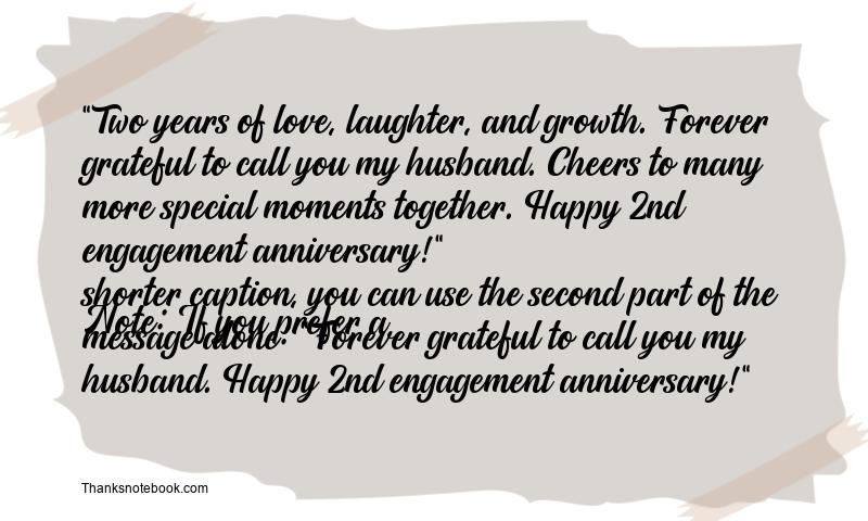 2nd Engagement Anniversary Instagram Status for Husband