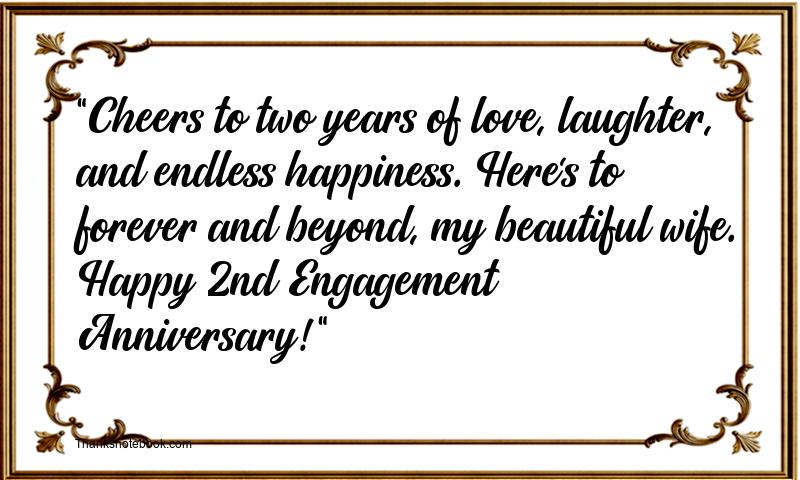 2nd Engagement Anniversary Wishes for Wife