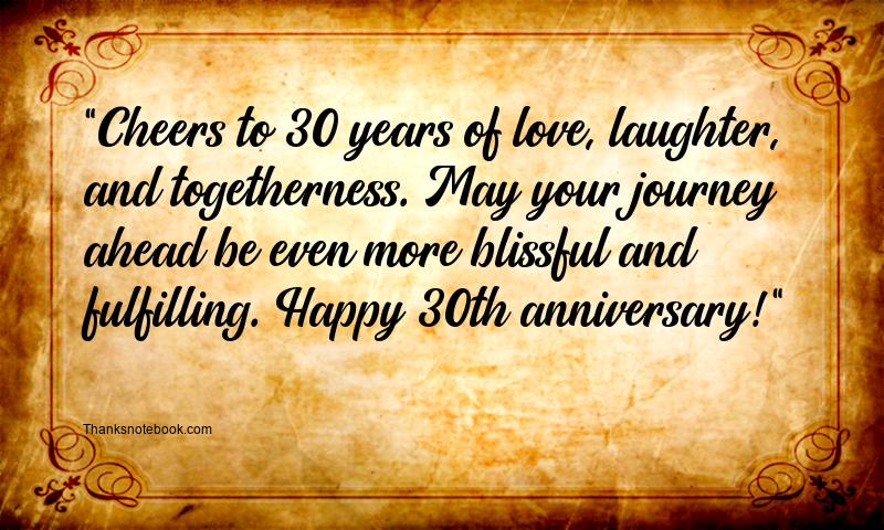 30th Wedding Anniversary Wishes for Couple