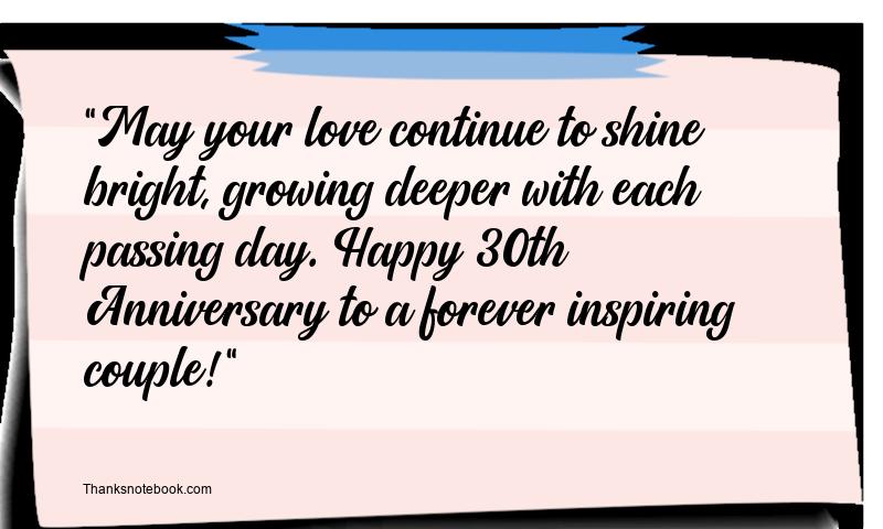 30th Wedding Anniversary Wishes for Friend