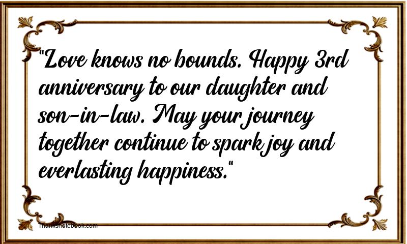 3rd Marriage Anniversary Messages for Daughter