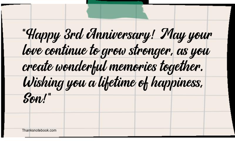 3rd Marriage Anniversary Messages for Son