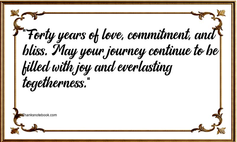 40th Wedding Anniversary Messages