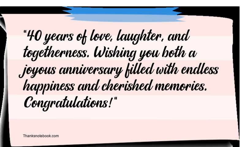 40th Wedding Anniversary Wishes for Brother and Sister in Law