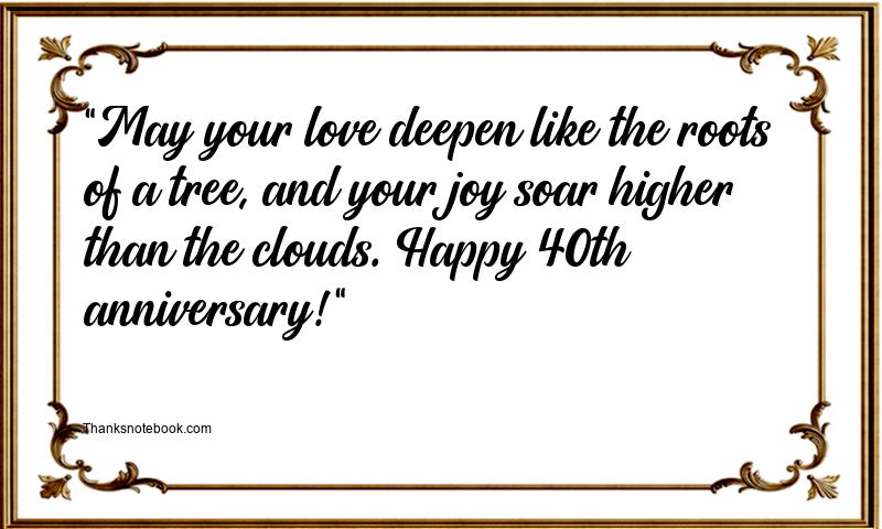 40th Wedding Anniversary Wishes for Son and Daughter in Law