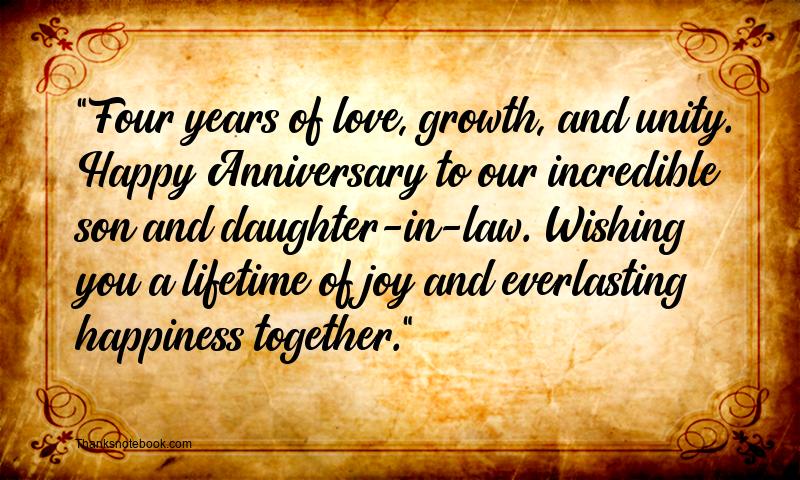 4th Marriage Anniversary Messages for Son