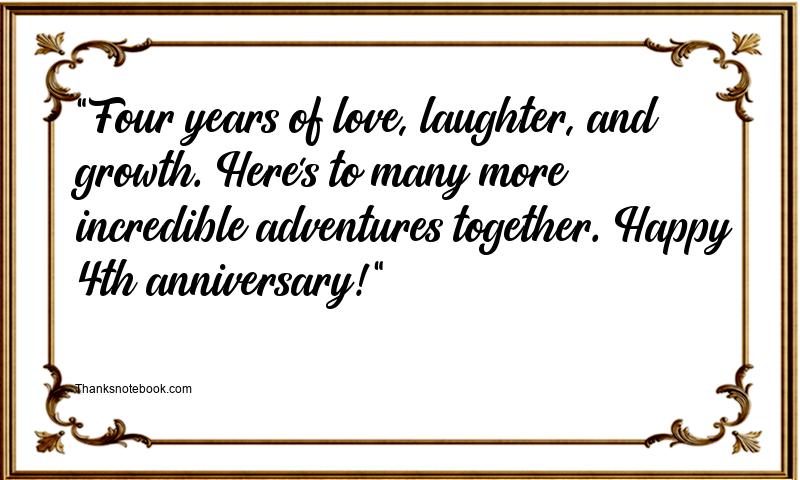 4th Wedding Anniversary Messages