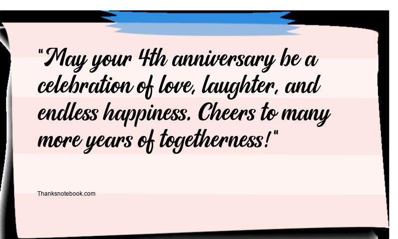 4th Wedding Anniversary Wishes for Couple