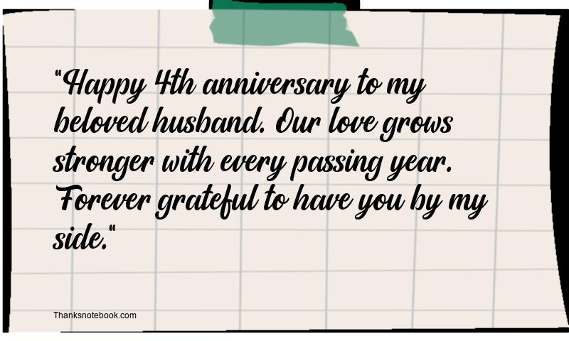 4th Wedding Anniversary Wishes for Husband