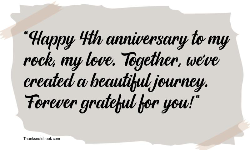 4th Wedding Anniversary Wishes to Wife from Husband