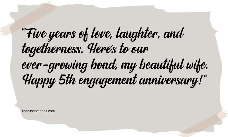 5th Engagement Anniversary Wishes to Wife