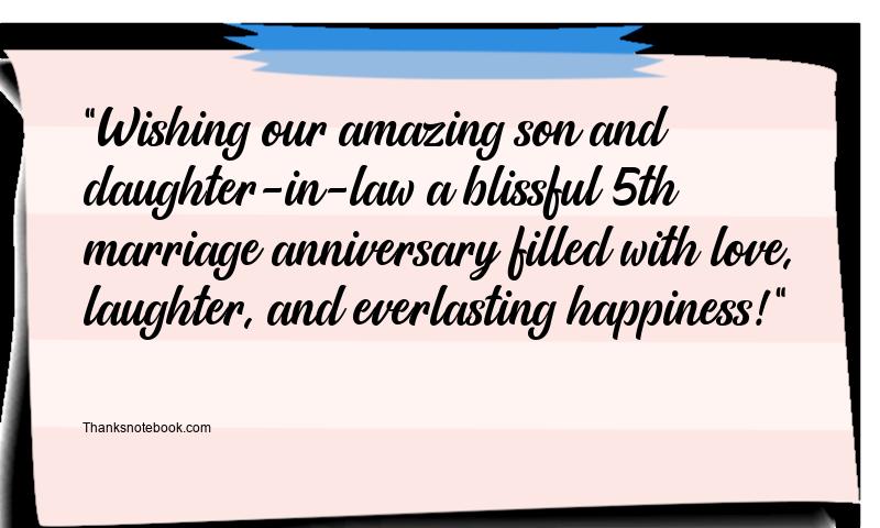 5th Marriage Anniversary Wishes for Son