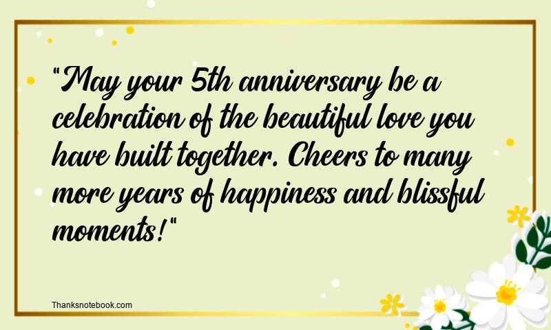 5th Wedding Anniversary Messages for Couple