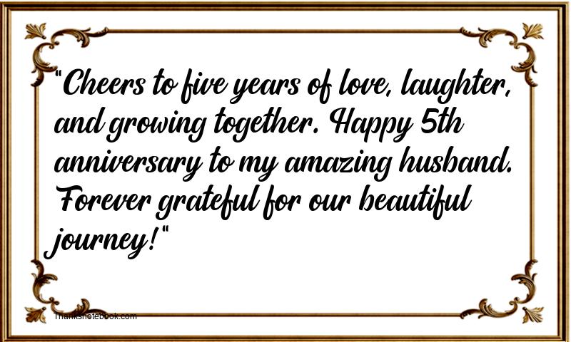 5th Wedding Anniversary Wishes for Husband