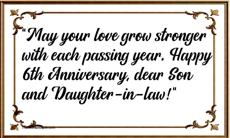 6th Marriage Anniversary Messages for Son