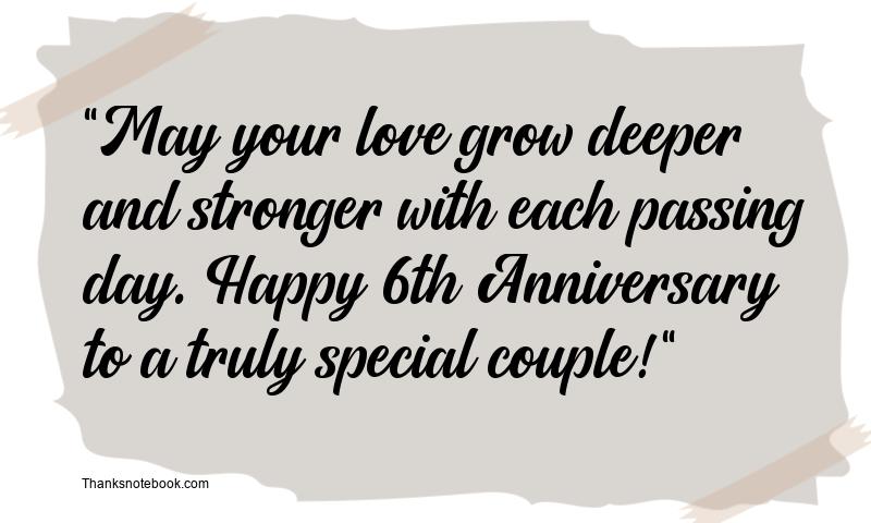 6th Wedding Anniversary Wishes for Brother