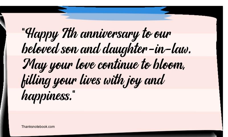 7th Marriage Anniversary Messages for Son