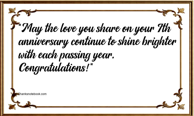 7th Wedding Anniversary Wishes for Couple