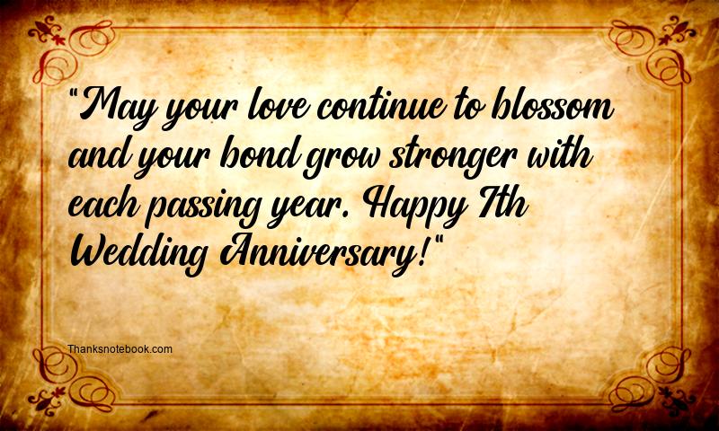 7th Wedding Anniversary Wishes for Sister and Brother in Low