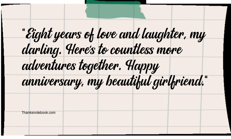 8 Years Anniversary Wishes for Girlfriend