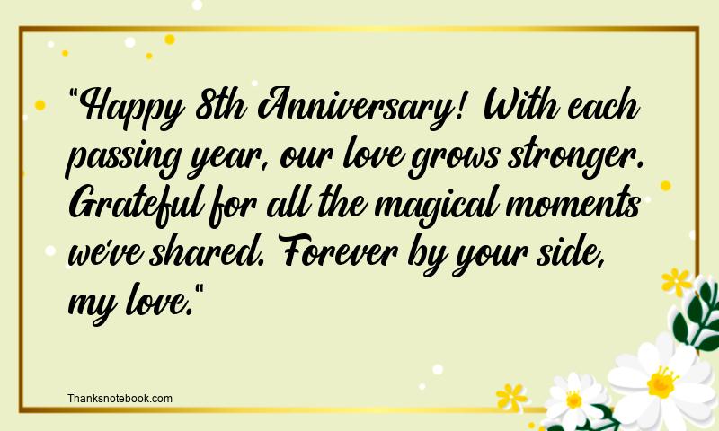 8 Years Anniversary Wishes for Husband