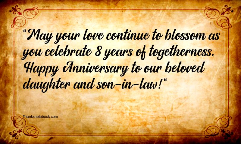 8th Marriage Anniversary Messages for Daughter