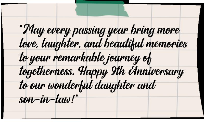 9th Marriage Anniversary Messages for Daughter