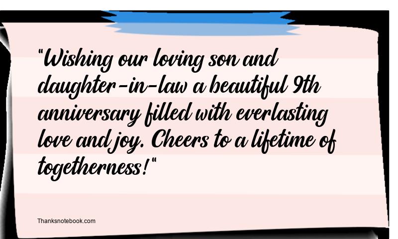 9th Marriage Anniversary Messages for Son