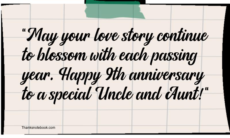 9th Wedding Anniversary Messages for Uncle and Aunt