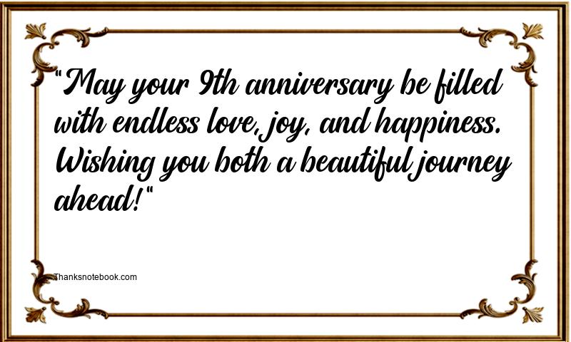 9th Wedding Anniversary Wishes for Friend