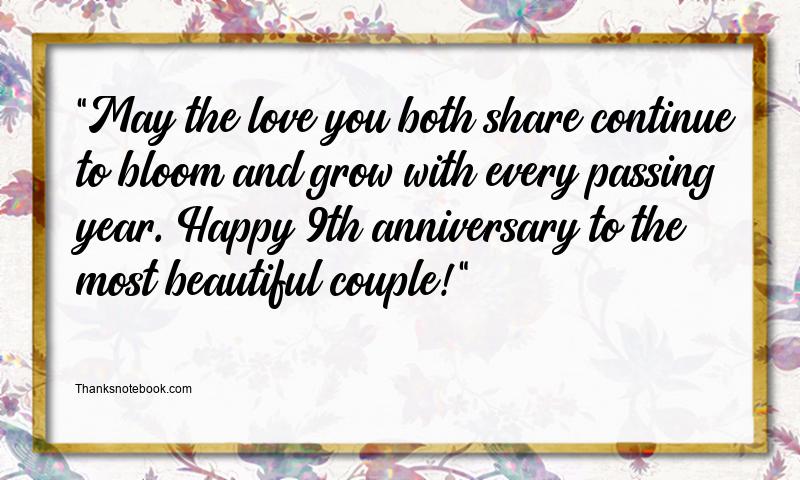 9th Wedding Anniversary Wishes for Sister