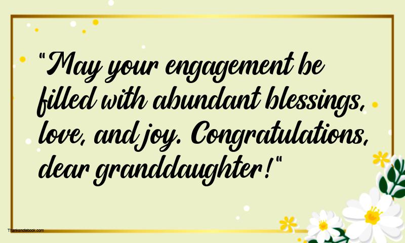 Blessings Engagement wishes for granddaughter