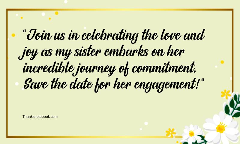 Engagement Invitation Messages for Sister