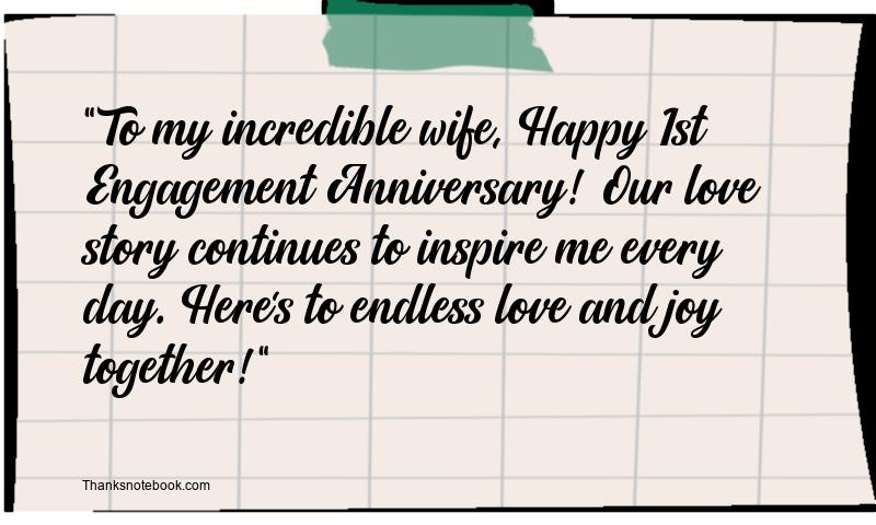 Happy 1st Engagement Anniversary Wishes to Wife