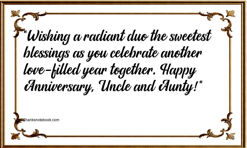 Happy Wedding Anniversary Wishes for Uncle and Aunty