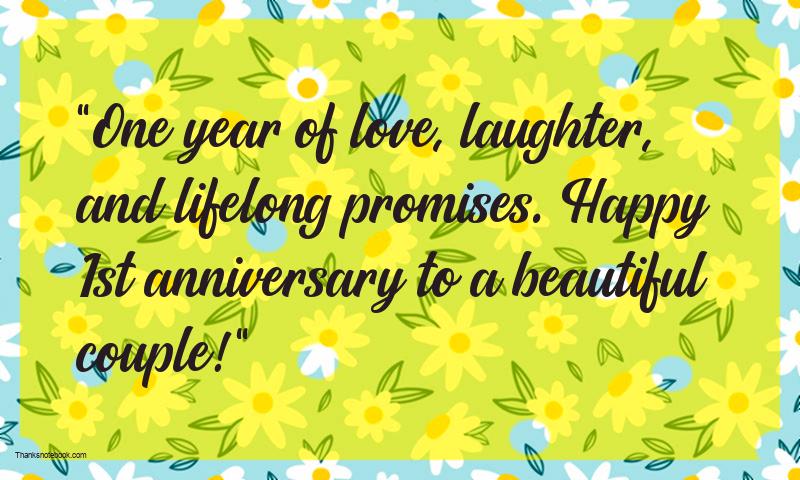 1st Wedding Anniversary Messages For Couple