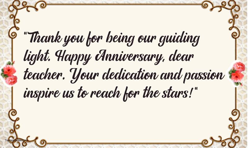 Appreciation Anniversary Messages For Teacher