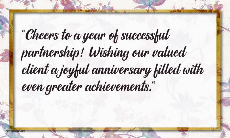 Best Happy Anniversary Messages For Client